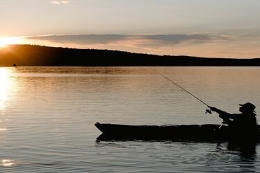 fisherman at sunset